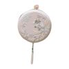 Beige Hanfu Crossbody Bag Chinese Style Rose Embroidery Handbag Hard Case Retro Cheongsam Round Cell Phone Purse Chain Bag