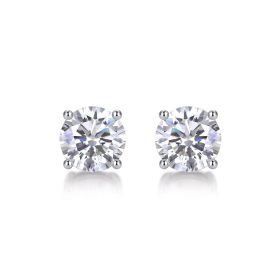 Pure Love - Fashion Earring Set made of 2-carat Moissanite and s925 sterling silver, a simple and versatile silver accessory