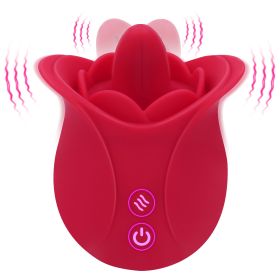 Rose Shaped Tongue Vibrator, Rose Sex Toy with 9 Licking, Quiet Licking Vibrator for Women Clitoral, Nipple, Vaginal