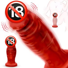 Monster Dildo G Spot Vibrator, 2.9in Thick Silicone Suction Dildo 8 Vibration Modes, Fantasy Huge Dildo for Women