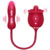 Licking Vibrator Tongue Toy for Women, 9 Thrusting Modes Rose Vibrator Dual Stimulator Clitoral and G Spot Pleasure