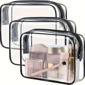 28pcs Transparent Travel Cosmetic Bag Set with Zipper, Multifunctional Portable Storage Box for Men and Women's Travel Essentials