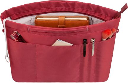 Purse Insert Organizers for Tote Handbag Bag in Bag with Zipper Liner Bag Organizer for Women 14 pockets