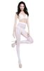 Blancho SE-2069-WHITE Sexy Stripe Open Crotch Stockings - White - Medium