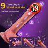 Thrusting Dildo Vibrator for Women, Remote Control Realistic Penis Dildo, Heating Vibrator with Suction Cup Silicone Vagina Massager