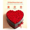 Forever Flowers, 50 Preserved Roses in a Heart Shape Box, Eternal Flowers Immortal Bouquet Birthday Present for Delivery Prime Women Her Wife Mothers