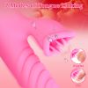 Thrusting Dildo Vibrator for Women, Tongue Vibrator with Thrust Modes, Clitoral Licking G Spot Vibrator for Couples Play