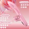 Thrusting Dildo Vibrator with 7 Vibrations, Clitoral Stimulator with Heating Tip and LCD Display, G Spot Rose Vibrator for Women