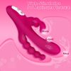 Triple Motor Rabbit Vibrator, G Spot Dildo with Clitoral Stimulator Vibrating Anal Beads, IPX7 Waterproof Silicone Vibrator for Woman Pleasure