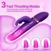 Triple Motor Thrusting Rabbit Vibrator, Heated G Spot Dildo with 8 Vibration & 3 Thrusting Modes, Clitoral Stimulator for Women