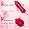 Licking Vibrator Tongue Toy for Women, 9 Thrusting Modes Rose Vibrator Dual Stimulator Clitoral and G Spot Pleasure