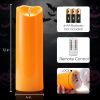 Homemory 4"x12" Halloween Orange Flameless Candles, Fall Candles, Outdoor Waterproof Flameless Candles with Remote and Timers