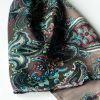 Blando Black & Blue Paisley Patterns Revitalized Style Soft Silk Scarf/Wrap/Shawl(Small)