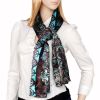 Blando Black & Blue Paisley Patterns Revitalized Style Soft Silk Scarf/Wrap/Shawl(Small)
