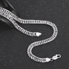 Fashion brand 925 Sterling Silver Necklace for men's classic personality 6MM chain 24 inches Christmas gifts party fine Jewelry