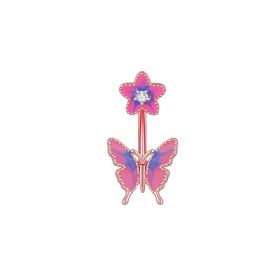 Dripping Butterfly Belly Ring Navel Stud Piercing Jewelry (Color: Rose Gold)