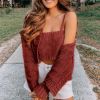 Solid Loose Cardigan For Women Sweater Two-piece camisole Women's Sweaters 2021 Autumn Winter Fashion New Long Sleeve Top Female