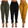 Skinny Pencil Pants For Women High Waist Drawstring Solid Women's Pant 2021 Summer Autumn Fashion New Casual Trousers Female
